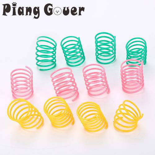 20PCS Plastic Spring Cat Toy Colorful Bounce Spring Cats Pet Toys