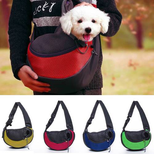 Shoulder Pet Dog Carrier Outdoor Travel Handbag Pouch Comfort Mesh Single Oxford Shoulder Sling Mesh Travel Tote Shoulder Bag