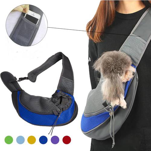 SUPREPET Puppy Cat Dog Carrier Small Dog Mesh Carrier Travel Outside Breathable Dog Carrier Bag Single Shoulder Bag Backpack Bag