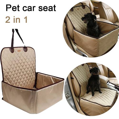 Dog Car Front Seat Cover Protector for Cars 2 in 1 Carrier for Dogs Folding Cat Car Booster Seat Cover Anti-Slip Pet Car Carrier