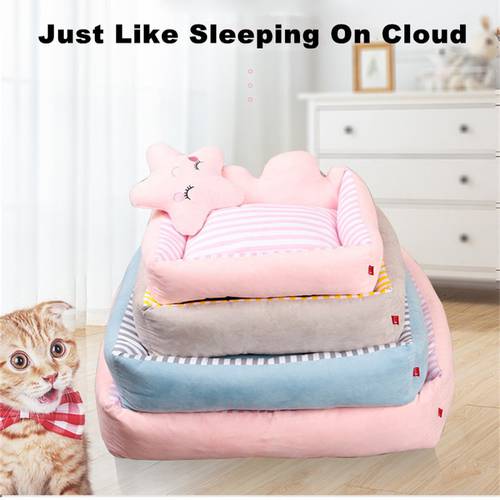 Four Seasons Dog Bed for Small Large Dogs Cloud Pillow Washable Dog Cushion Cat Nest Soft Puppy Mat Sofa Dog Basket Pet Supplies