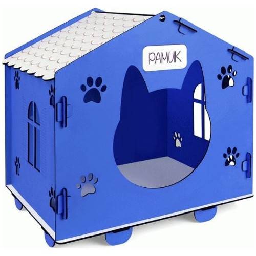 Zeepmax Wood Cat Kennel House Slot Komforlu Habitat Home Silinebelir suitable for Cats and Dogs