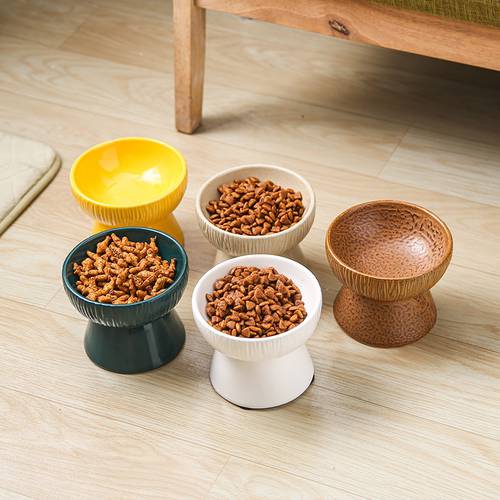 Pet Cat Supplies Single Bowl of Food for Dogs Tableware Bowl Basin for Dogs High Bowl Creative Cat Shape Pet Feeder