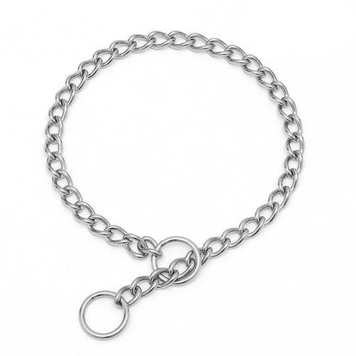 Pet Supplies SUS304 Stainless Steel Chain Dog Training Choke Collar for Small Medium Large Dogs Chrome Plated Metal Dog Lead