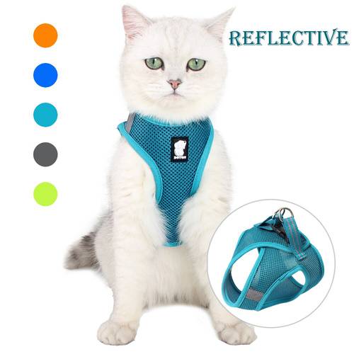 Dog Cat Walking Jacket Harness for Cats Dogs Kitten Reflective Safety Cat Vest Harness with Leash for Pet Chihuahua Arnes Gato