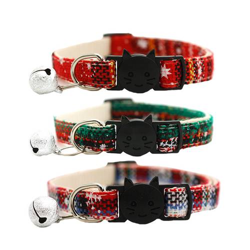pet cat Snowflake patch Safety buckle bell collar with adjustable lovely collars suit of dog and medium pet puppy and kitten use