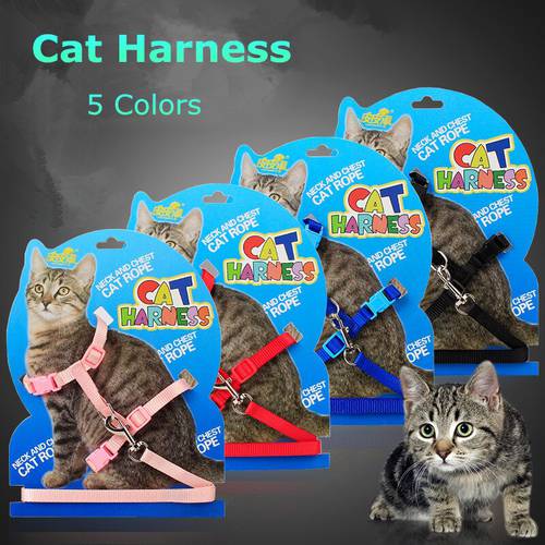 Adjustable Nylon Cat Harness And Leash Set Pet Products For Animals Dog Traction Harness Belt Cat Kitten HCat Collar