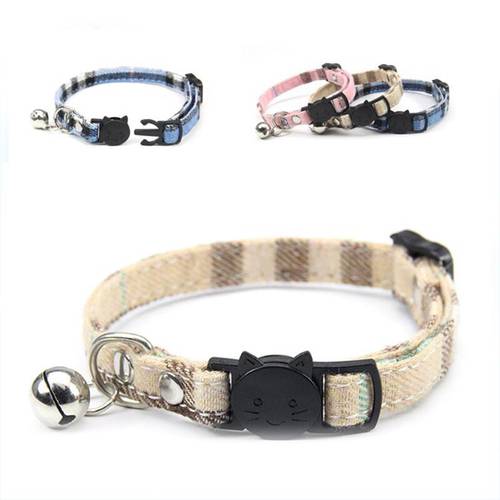 Adjustable Collar for cats Security snap Cat Collar with bell Cotton Material Does Not Hold The Neck Pet Products Puppy Collar