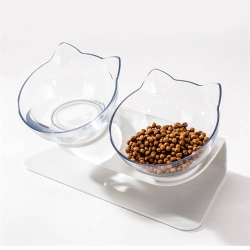 Cat Non-slip Bowls Double With Raised Stand Pet Food And Protect Cervical Vertebra Tilt Mouth Drinking Water For Dogs Feeders