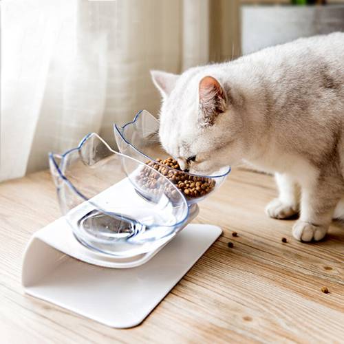 Cat Bowls Double Pet Bowls With Raised Stand Pet Food and Water Bowls For Cats Dogs Feeders Pet Products Non-slip Cat Bowl