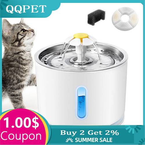 Automatic Pet Cat Water Fountain With LED Sensor Electric USB Dogs Cats Mute Drinker Feeder Bowl Pet Drinking Fountain Dispenser