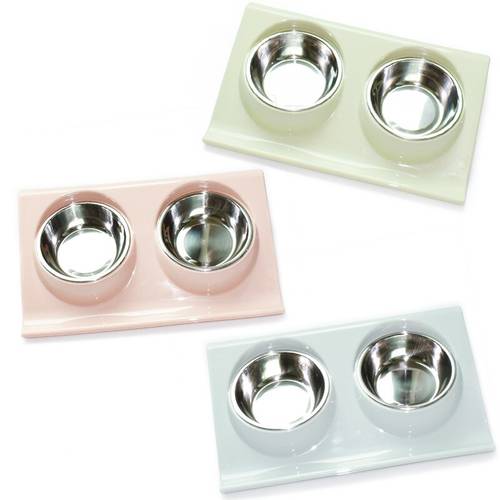 Double Dog Cat Bowls Stainless Steel Pet Food Water Feeder For Dog Puppy Cats Pets Supplies Feeding Dishes