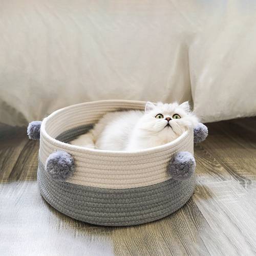 Pet Bed Basket House Small Animal Products Accessories Lit Pour Chat Legowisko Kitten Weave Cat Hammock Stuff Cama Dog Para Gato
