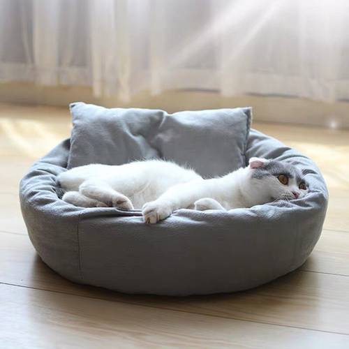 Sofa Egg Tart Shaped House Cat Lounger Bed PP Cotton Cat Bed Soft Plush for Small Cat Mats Big Basket Dog Mattress Pet Supplies