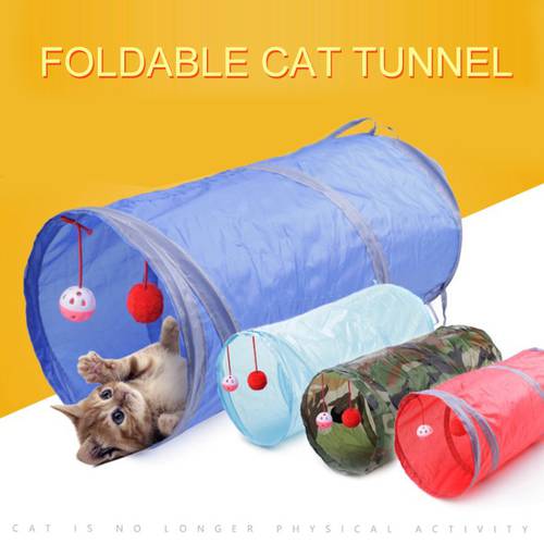 1 Pcs Funny Pet Cat Tunnel Play Cat Toys Tubes Balls Collapsible Crinkle Kitten Toys Puppy Dog Tunnel Tubes Gatos Kitchen Cocina