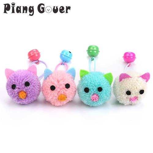 4pcs/lot Plush Mouse Cat Toy Cute Bell Mice Cat Toys Soft Mouse Ball Pet Toy For Kitten