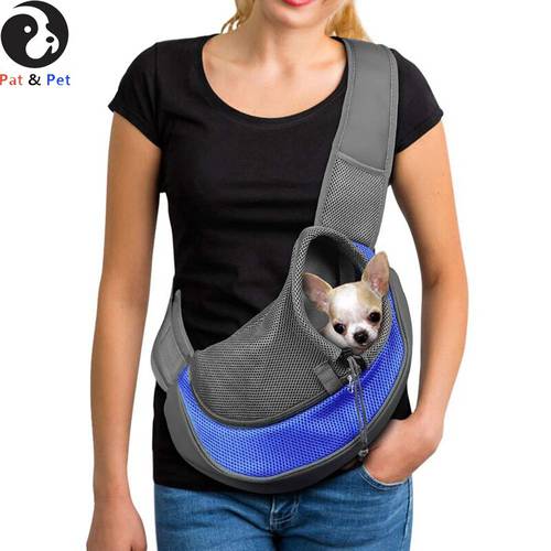 Pet Shoulder Diagonal Package, Breathable Mesh Single Shoulder Travel Pouch Bag, Pet Travel Tote Sling for Dogs & Cats