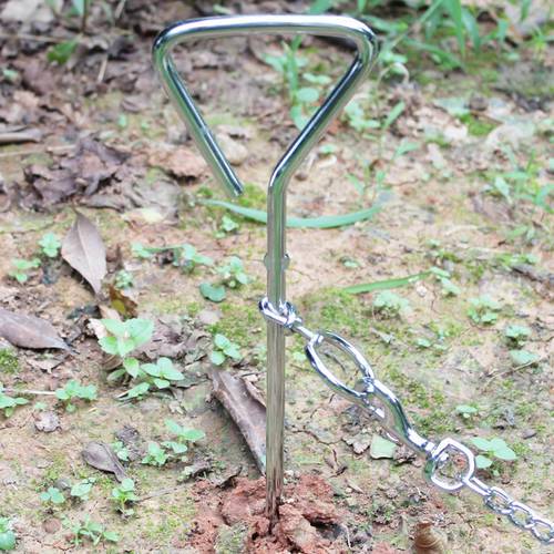 new Pet Pile Dog Hitch 16inch Metal Spiral Anchor Tie-out With Ring Cork Screw Pet Supplies Dog Pets Traction Rope Fixed Pile