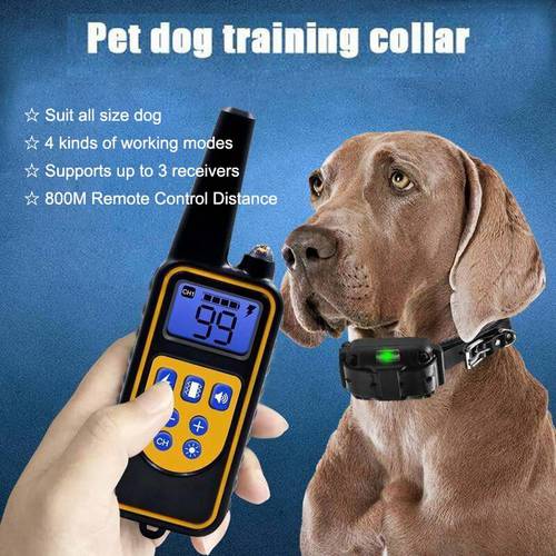 Dog Collar Waterproof Rechargeable Electric Dog Training Collar With Remote Controller Electric Pet Dog Training Collar