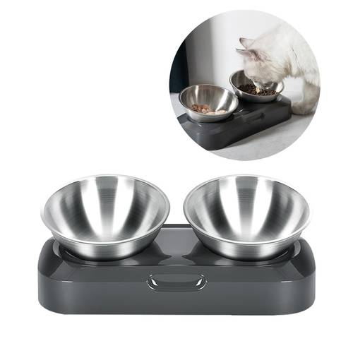 Dog Bowl Stainless Steel Pet Feeding Bowl Food Water Feeder Drinking Dish Adjustable Tilted Bowls Pet Products for Dog Cat Puppy