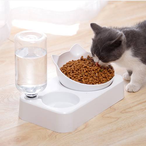 Pet bowl Feeder Bowl Dog bowl Cat Food Water bowl Fountain Double Bowl Drinking Raised Stand Dish Bowls With Pet Supplies