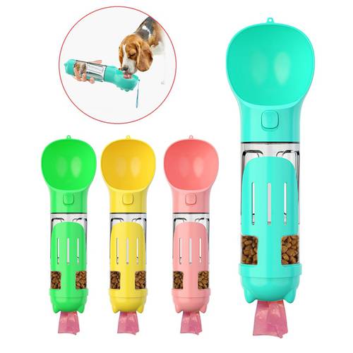 Dog Water Bottle 3 In 1 Dog Accessories Portable Pet Dog Water Bottle Dogs Cats Drinking Feeder Bowl accesorios para perros