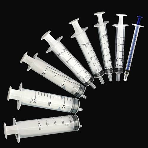 5 pcs 1ml,2.5ml,3ml,5ml,10ml,20ml,30ml,50ml Measuring Syringe Plastic Syring Syringe Reusable Hydroponics Nutrient Measuring