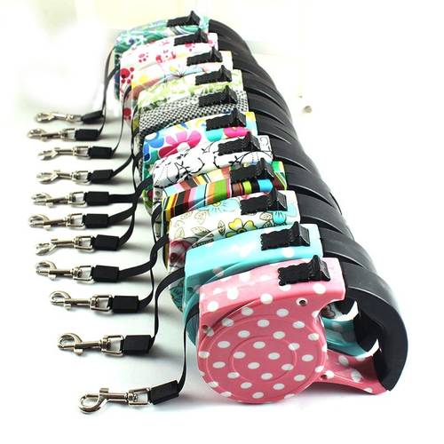 5M Colorful Retractable Dog Leash Extending Puppy Walking Leads Pet Dog Running Leashes Hands Freely Great For Walking Dog