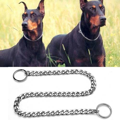Chain Dog Training Choke Collar Flat Metal Pet Choke Chain Metal Collar Slip Collars for Small Medium Large Dogs Pet Products