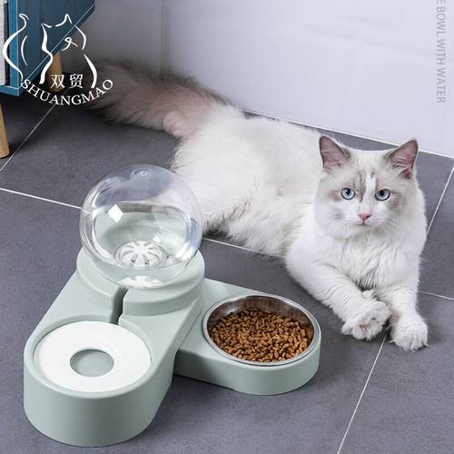 SHUANGMAO New Bubble Ball Pet Dog Bowls Fountain Cat Food Automatic Feeder 1.8L for Kitten Water Drinking Bowl Feeding Container