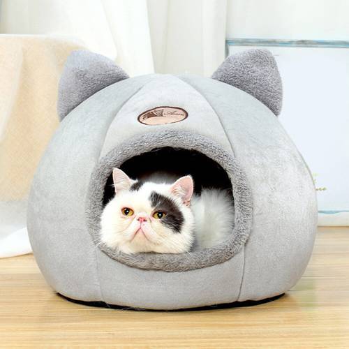 Winter Cat Bed Puppy Dogs Basket for Cat‘s House Deep Sleep Pet Tent Cozy Cave Beds Pet Indoor cama gato Cat Supplies Fun Toys