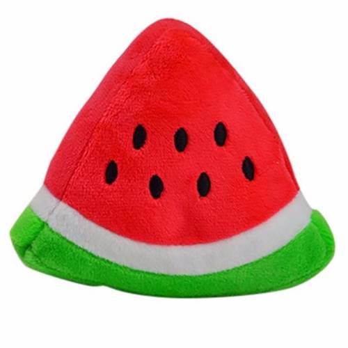 Dorakitten 1pc Creative Cartoon Plush Dog Toy Watermelon Shape Bite-Resistant Pet Chew Toy Pet Squeaky Toys Pet Supplies
