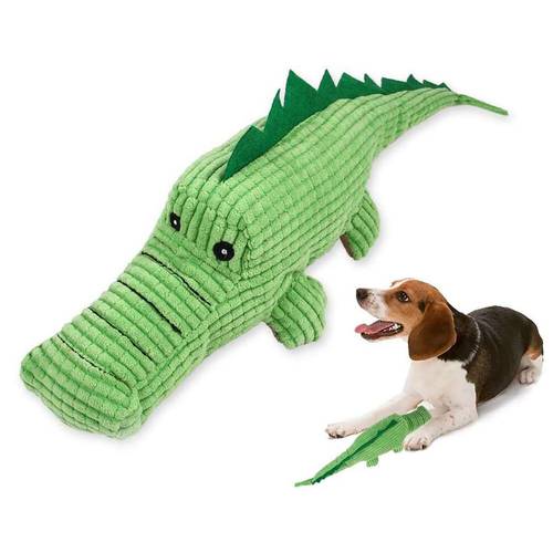 Dog Toy Teddy Golden Retriever Puppy Molar Crocodile Shape Plush Vocal Toys Shape Cute Wear-resistant Bite-resistant Pet Toys