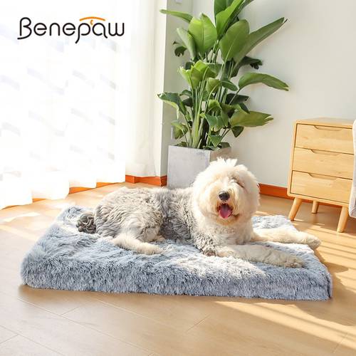 Benepaw Ultra Comfort Orthopedic Foam Dog Bed Plush Cosy Skid-resistant Waterproof Pet Mattress Puppy Mat Removable Cover