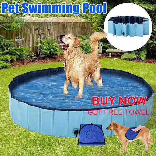 Dog Pool Foldable Dog Swimming Pool Pet Bath Swimming Tub Bathtub Pet Collapsible Bathing Pool for Dogs Cats Kids Shipping