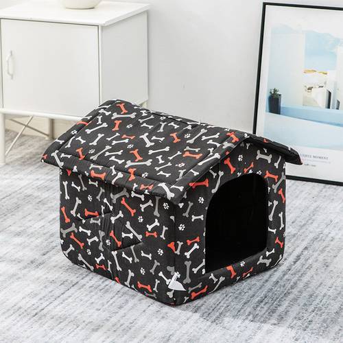 Cute Cat Bed Warm Pet Basket Cozy Kitten Lounger Cushion Semi-closed Cat House for Small Dog Mat Bag Soft Washable Cave Cat Beds