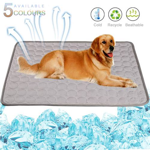 Cooling Dog Mat Summer Breathable Pet Mat Sofa Portable Dogs Cats Pet Pad Washable Blanket Cold Silk Cushion Cool Puppy Pad