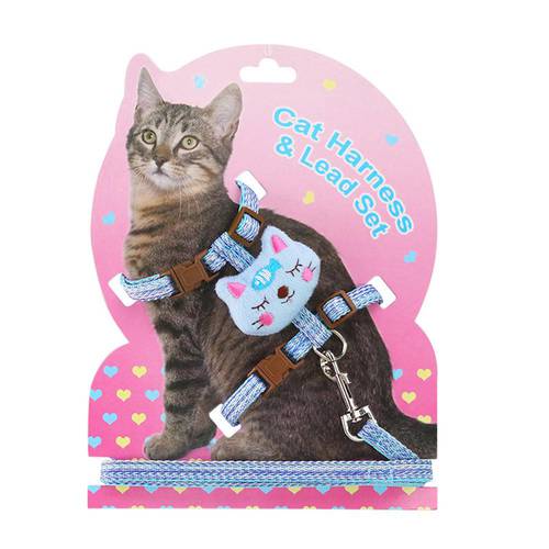 Cat Dog Collar Harness Leash Adjustable Nylon Pet Traction Cat Kitten HCollar gato Cats Products Pet Harness Belt