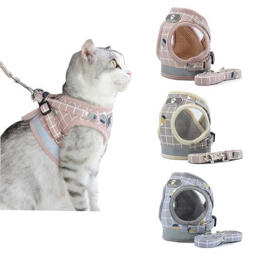 Glowing Led Cat Dog Adjustable Vest Harness Walking Lead Leash For Puppy Dogs Collar Woven Cotton Harness Outdoor cat dog Vest