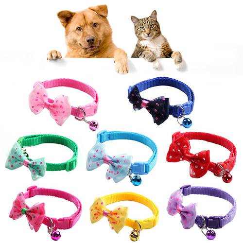 Cat Collar, Pet Collar, Pet Supplies Ornament Bow Nylon Bell Collar For Cats, Cat Accessories