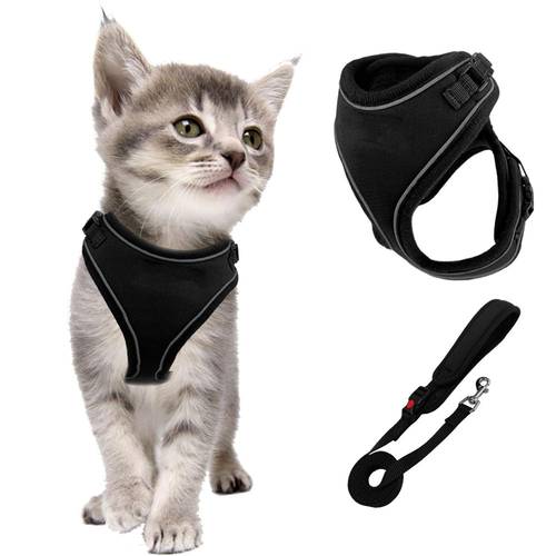 Cat Harness and Leash Set,No Pull Escape Proof Cat Vest Harness,Easy on Jacket for Walking and Running