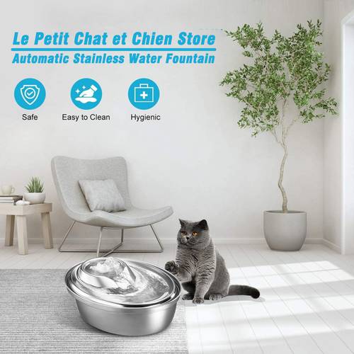 Cat Fountain Drinking Stainless Steel 2L Automatic Pet Water Fountain Pet Water Dispenser Dog Cat Health Caring Water Feeder