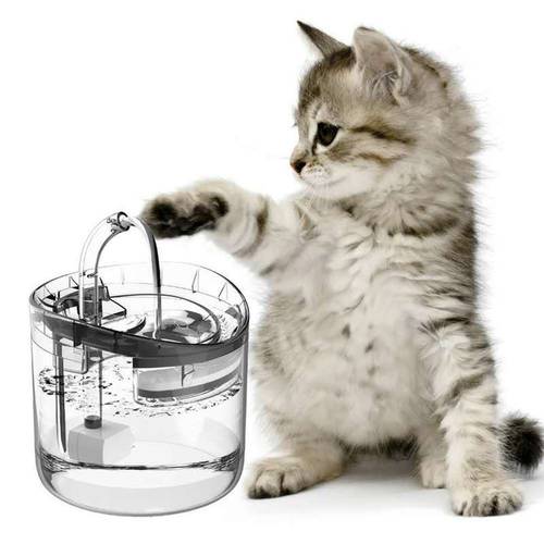 1.8L Transparent Cat Water Fountain With Infrared Motion Sensor Faucet Automatic Water Dispenser Kitten Puppy Pet Drinking Bowl