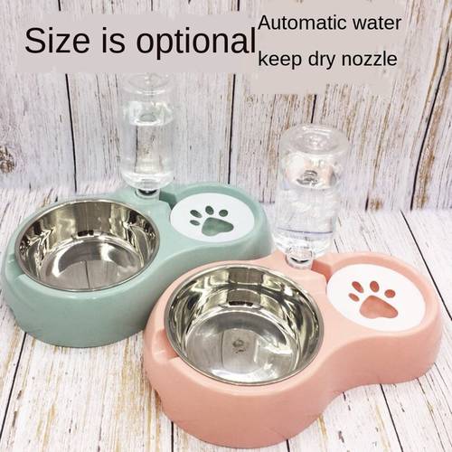 Double Pet Bowls Dog Cat Puppy Bowls Food Water Feeder Stainless Steel Pet Drinking Dish Feeding Supplies Small Dog Accessories