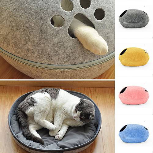 Pet Egg Cat Bed Indoor Kitten House Warm Removable for cats Dogs Nest Collapsible Cat Cave Cute Sleeping Pet bed Cats cozy beds