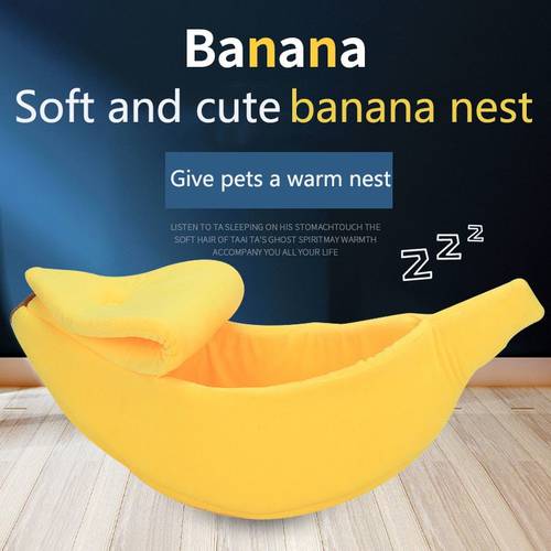 Creative boat-shaped banana litter closed cat litter deep sleep kennel winter warm cat sleeping bag