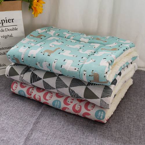 2 Side Cat Bed Mat Soft Warm Dog Cats Sleeping Blanket Kennel Cute Print Pet Beds Mats Cushion for Cats Small Medium Dogs