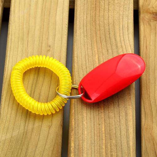 Puppy Dog Cat Pet Click Clicker whistle Training Obedience Aid Wrist Strap Guide