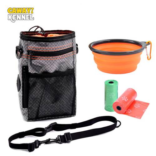 CAWAYI KENNEL Pet Snack Waist Bag Suit Professional Training Dog Cats Bag Outdoor Portable Bowl Garbage Bags Whistle D2024