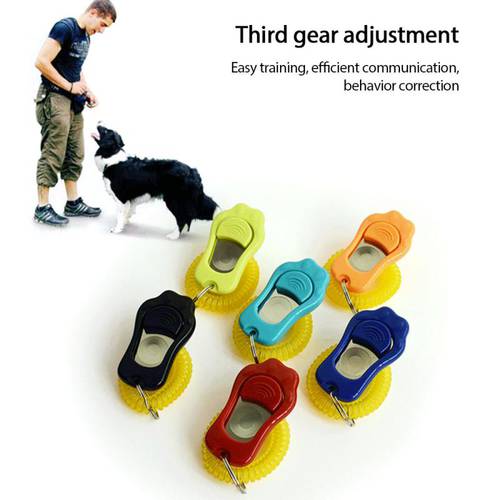 1Pc ABS Animal Dog Training Clicker Cat Puppy Button Trainer Tool Obedience Aid With Wrist Strap Pet Dog Supplies Universal